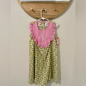 Size 7 monogrammed “K” floral wreath dress